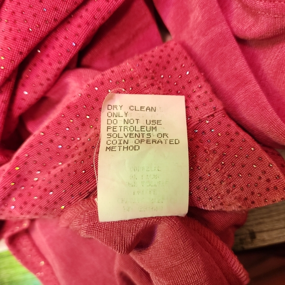 ★RARE★Vintage Hot Pink Evening Gown By NOUVEAU Evening Collection L Silver Glam﹏ - Picture 8 of 9